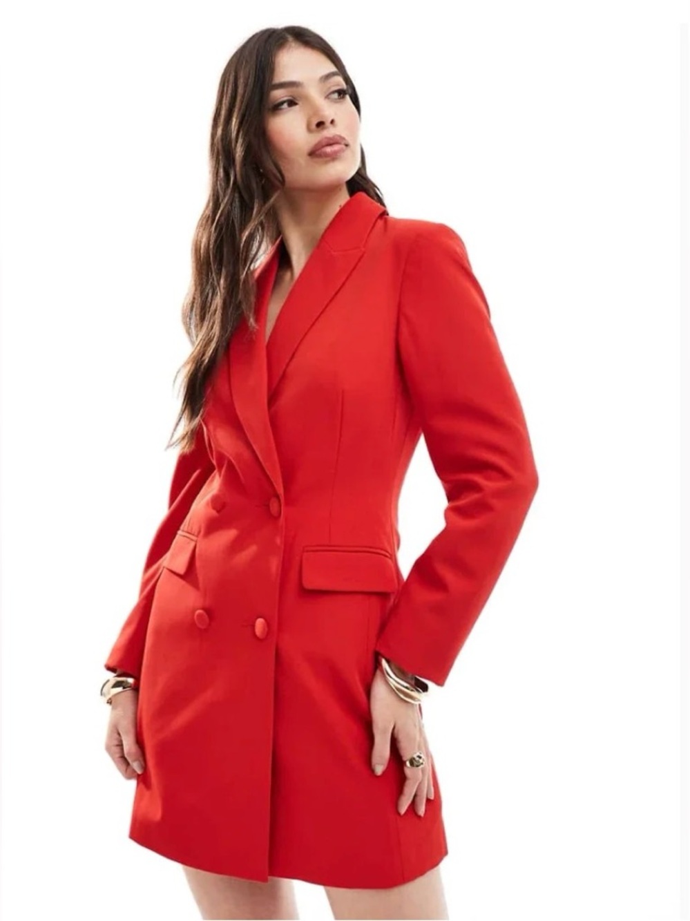 Miss Selfridge Fitted Waist Blazer Dress in Red (Women’s Size 6)